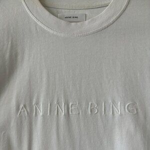 Anine Bing White Logo Tee